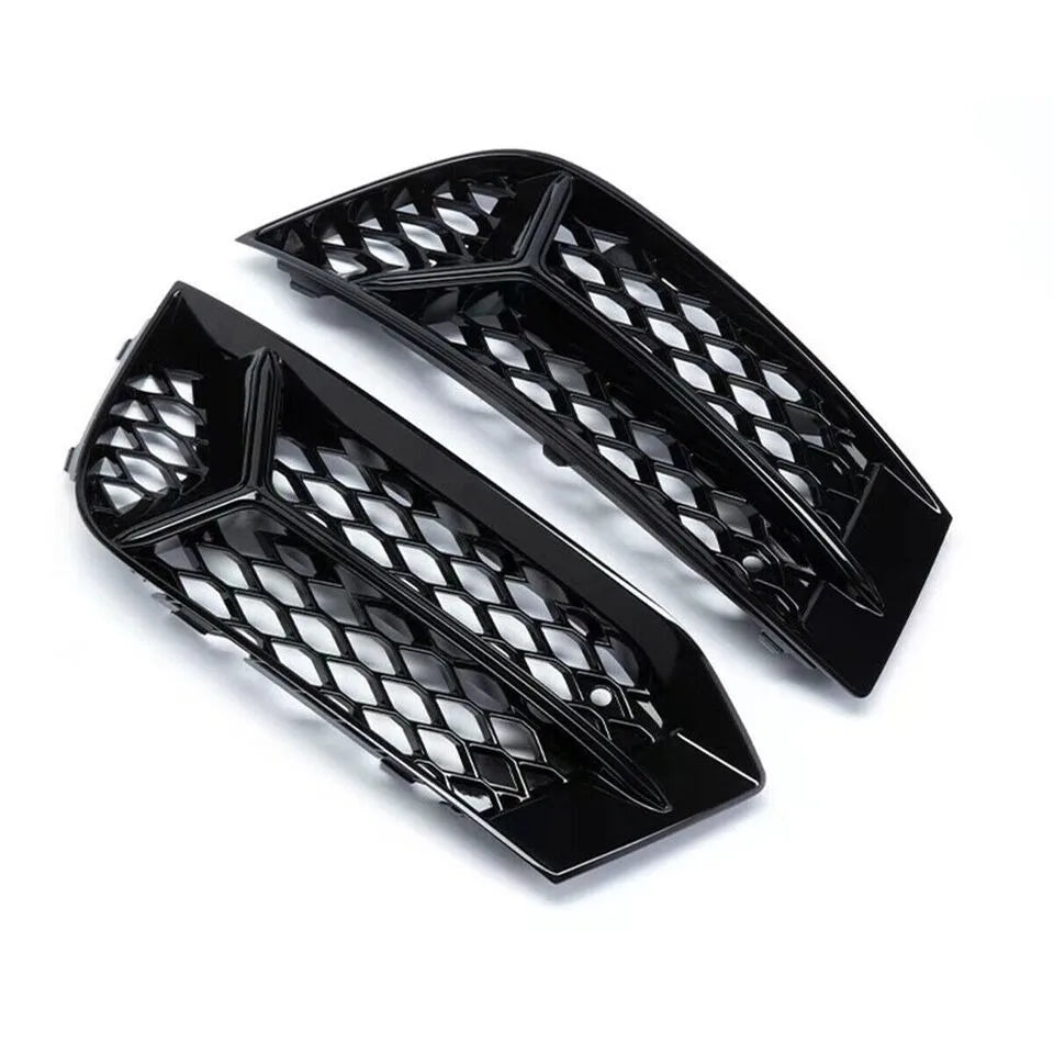 2Pcs HONEYCOMB Mesh Fog Light Grill Cover For Audi A3 2017-2020 Bezel Car Front Bumper Lamp Grille Racing Style Auto Accessories