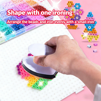 Bestseller 24/48 Colors Fuse Beads Complete Set, 2.6mm Perler Beads for 3D DIY Craft, with Ironing Papers, Gift for Kids Teens