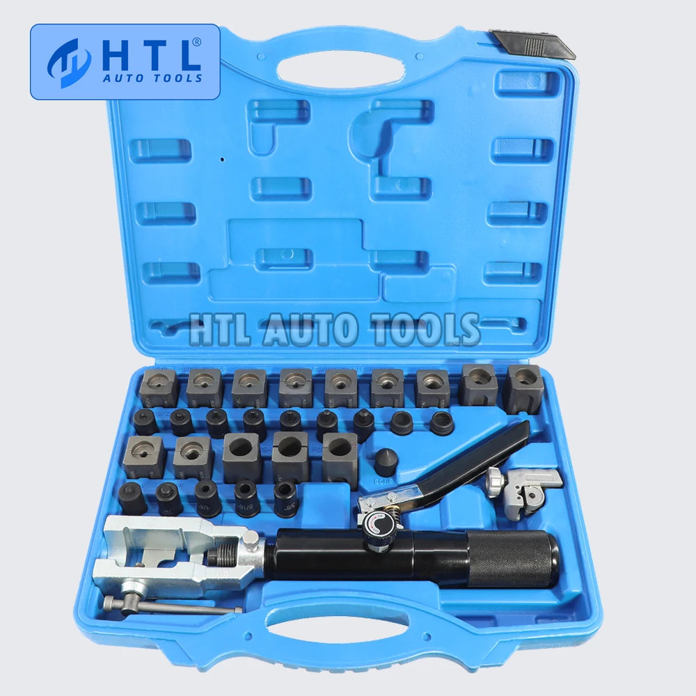 Hydraulic Flaring Tool Kit Universal Brake Flaring Tool Set with Tubing Cutter 45° Double Flaring Tool Kit Brake Line Flaring T