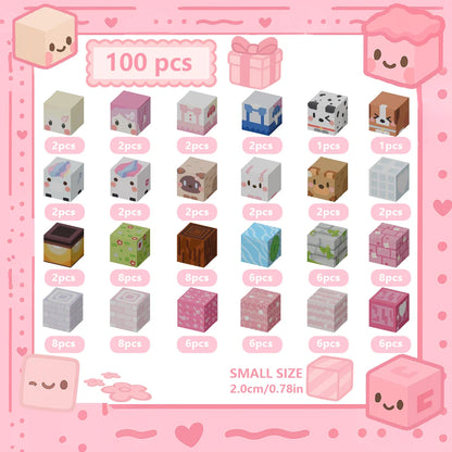 Magnetic Building Blocks Mine World Magnetic Pink Blossom Castle Brick Cube Toys Set STEM Sensory 2026 Gift for 3+ Boy Girl Kid