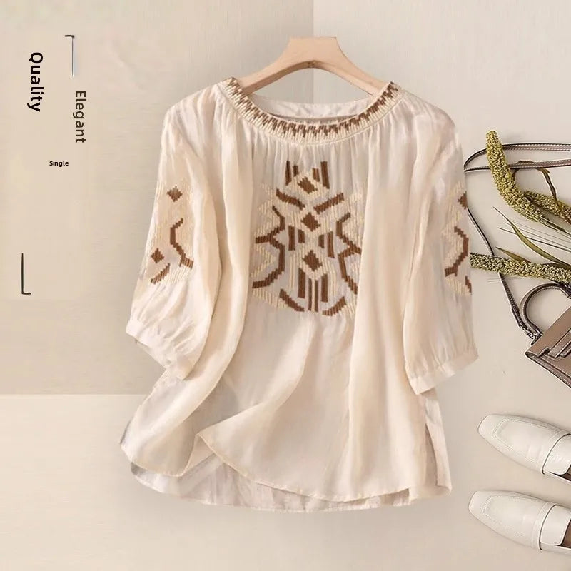 Fashionable Retro Linen Top And Pants Set for Women High End Cotton Linen Ensemble Summer 2026 Elegant Two Piece Suit