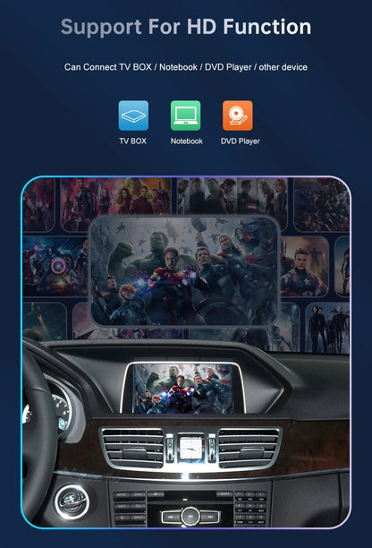 Road Top Wireless CarPlay for Mercedes Benz E-Class W212 E Coupe C207 NTG4.5/4.7/5.0 2011-2015 with Airplay Android Auto