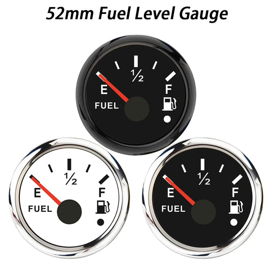 ELING 52mm Fuel Level Meter Indicator Gauge 0-190ohm 240-33ohm Signal with Alarm with Backlight 12V 24Volts Waterproof for Car