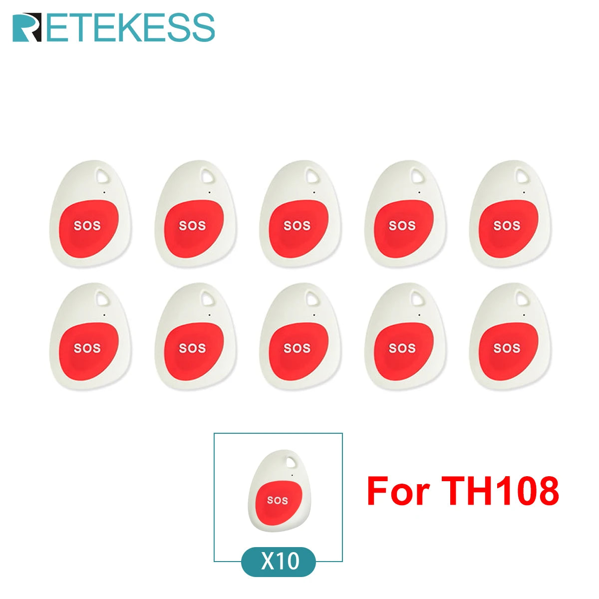 RETEKESS Caregiver Pager Emergency SOS Medical Alert System TH108 Screen Receiver SOS Call Buttons For Patients Hosptial Clinic
