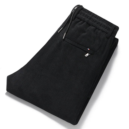 New Men's Winter Thicken Warm Classic Straight Business Fleece Thermal Trousers Brand Clothes Corduroy Plush Velvet Casual Pants