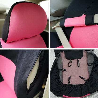 Universal Car Seat Covers Set With Steering Wheel Covers 2 Shoulder Protection Rear Seat Can Split Car Accessories Interior