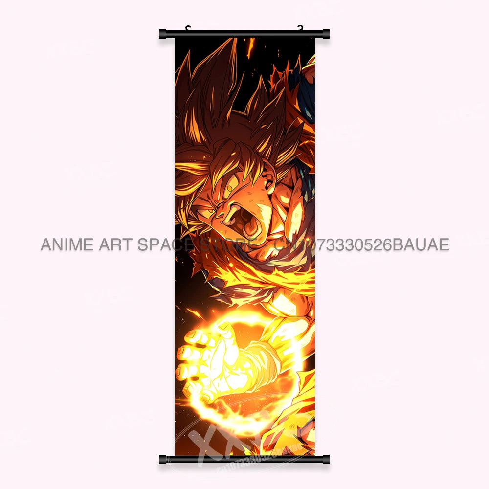Dragon Ball Anime Wall Artwork Canvas Mural Scrolls Pictures Anime Character Son Goku Hanging Painting Poster Home Decoration
