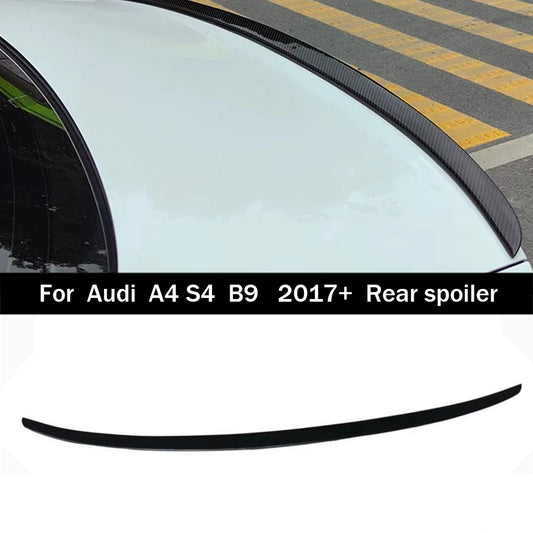 For AUDI A4 S4 RS4 B9 Sedan S style Carbon fiber FRP glossy black Rear Spoiler Trunk Wing Car tuning accessories 2017+