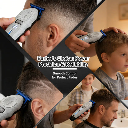 VGR Hair Clippers Professional Rechargeable Right Taper Trimmer 9000RPM Blue Ceramic Blade Hair Clippers For man V-887 V-887T