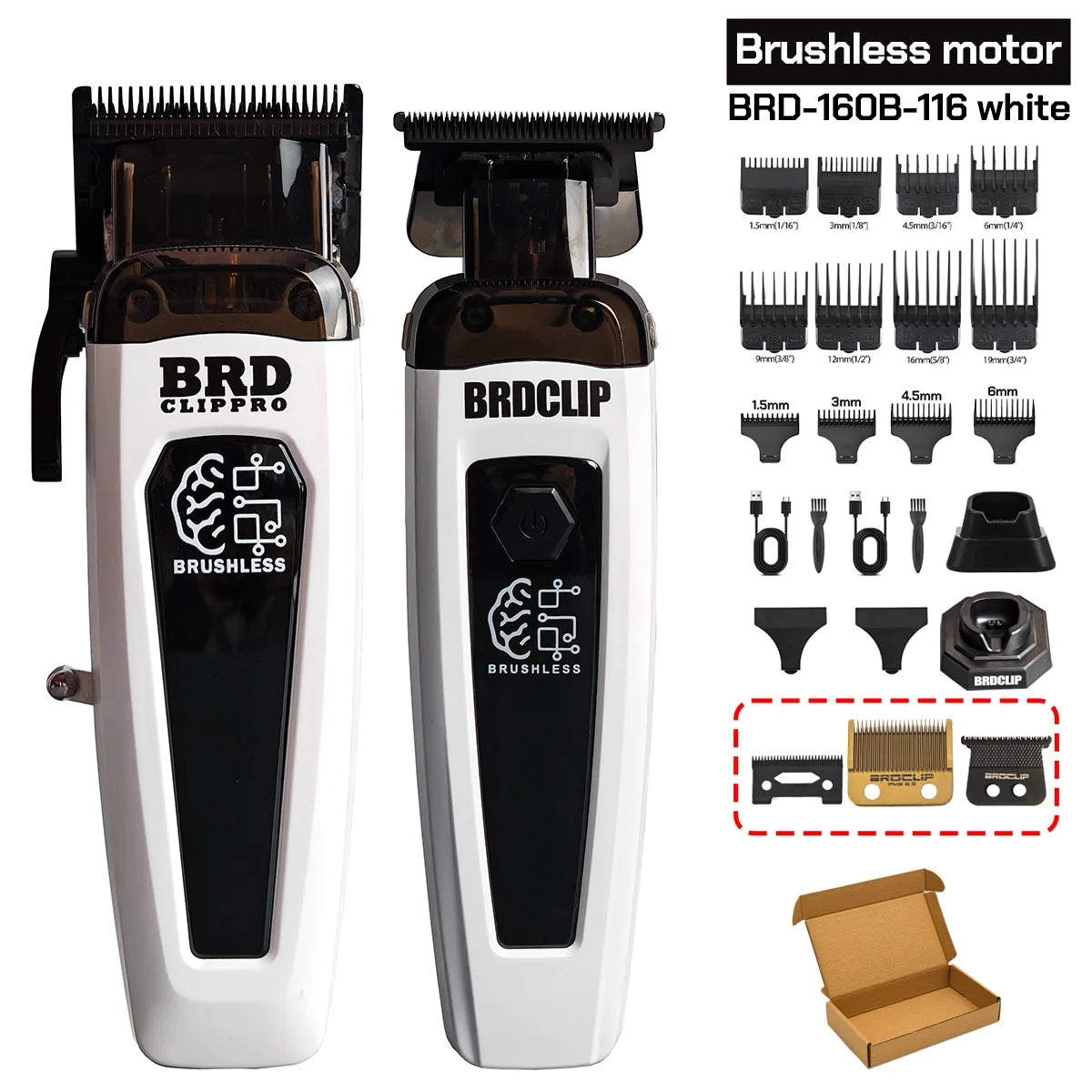 BRDCLIP 7500RPM Brushless Motor Professional Hair Clipper Barber Hair Cutting Machine Kit Salon Hair Trimmer for Men 106 078