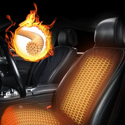 12V/24V Graphene Heated Car Seat Cushion Fast Heating Temperature Control Safety Protection Universal Car Seat Protector Cover
