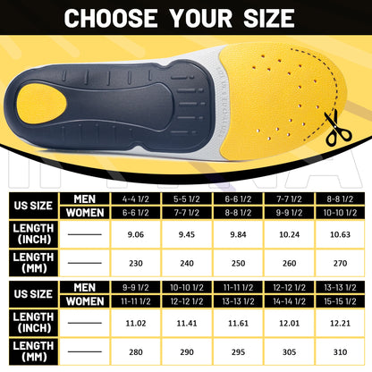 IFITNA Orthopedic Insole Plantar Fasciitis Relief Flat Foot Arch Support Women Men Work Orthotic Insert Sport Shoe Insole Sole