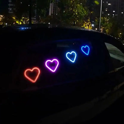 Car Triangle Window Heart Light Solar Triangle Window Heart-shaped Light Emitting Heart-shaped Atmosphere Light Car Parts