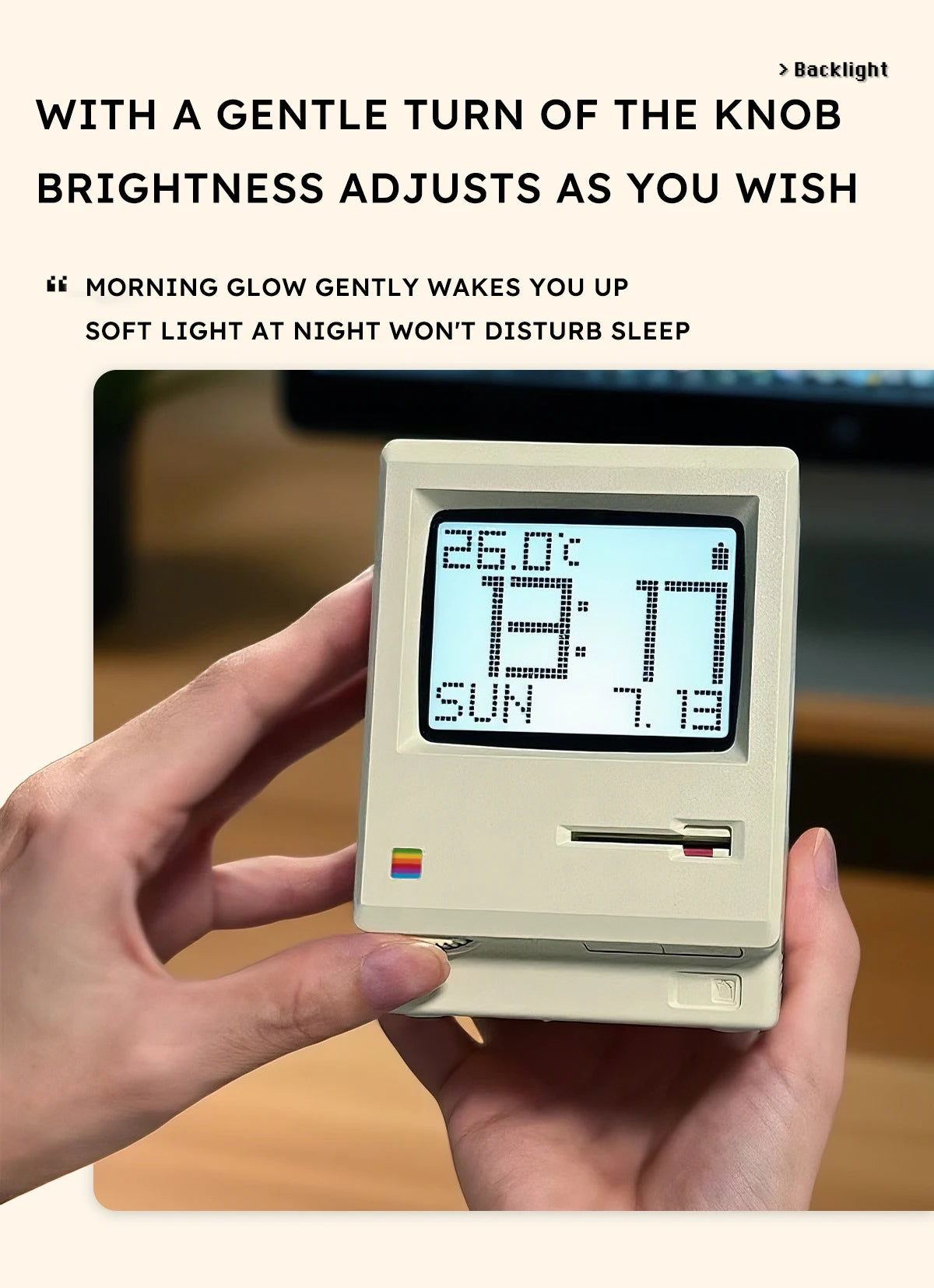 Retro Macintosh Alarm Clock A Classic Desktop Ornament with A Digital Clock Design