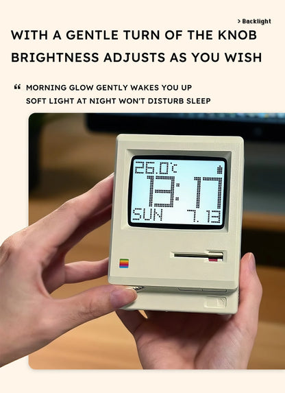Retro Macintosh Alarm Clock A Classic Desktop Ornament with A Digital Clock Design