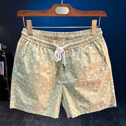 MWJLPWQ 2026 Summer New Cotton Camouflage Casual Shorts For Men Full Printed Drawstring Versatile New Trendy Beach Pants 16355