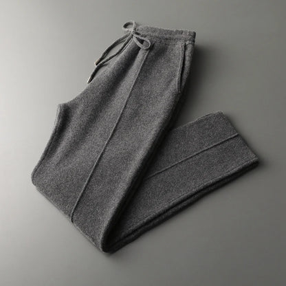 Autumn and winter new 100% cashmere wool pencil pants loose Joker wool knitted casual long men's pencil pants.