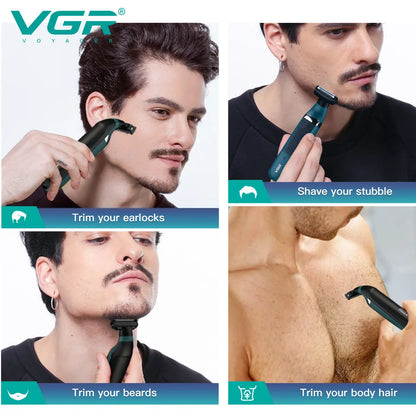 VGR 393 Double blade multi-function waterproof shaver, rechargeable beard trimmer, male hair trimmer set