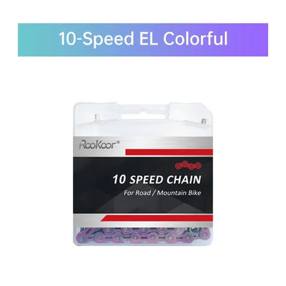 Rookoor Bicycle Chain 6 7 8 9 10 11 Speed Velocidade Titanium Plated TI Gold Silver Mountain Road Bike MTB Chains Part 116 Links