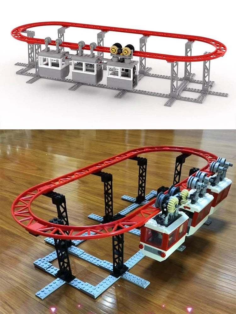 MOC STEM Technological Building Blocks Railway Track Cable Model Science Toys For Children Antistress Assembly Bricks Kits