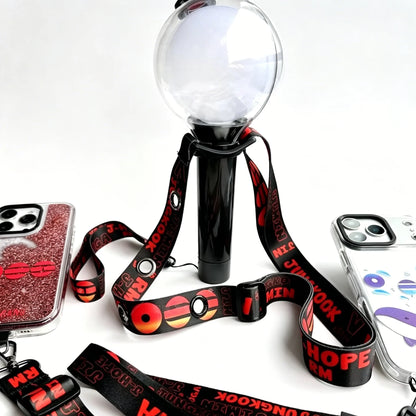 RJINHIT ARIRANG Crossbody Lanyard Adjustable Shoulder Strap Kpop Light Stick Card Holder Bead Chain Fan Concert Merch Gifts