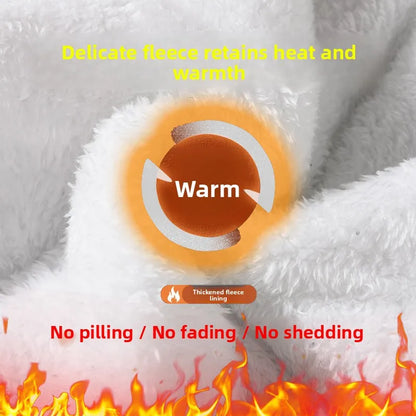 Men's Winter Thickened Fleece Lined Casual Cotton Pants Warm Long Trousers Outerwear Dad Style Northeast China Style Sheepskin