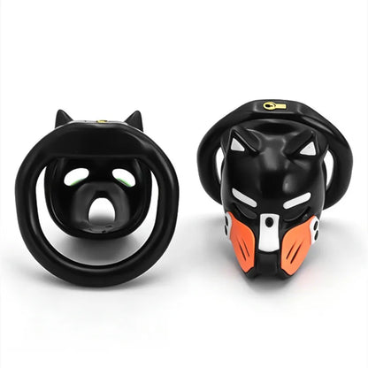 6 Colors Dog Head Chastity Cage Cosplay Devices with 6 Size Cock Rings SM Penis Training Gay Anti-Cheating Adult Toys for Men18+