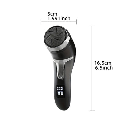 Rechargeable three head electric scab remover with chip removal vacuum cleaner, portable foot repair kit, LED display screen