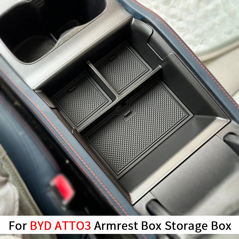 For BYD Atto3 Atto 3 2022 2023 2024 EV Yuan Plus Interior Accessories ABS Car Center Console Armrest Box Storage Tray Holder