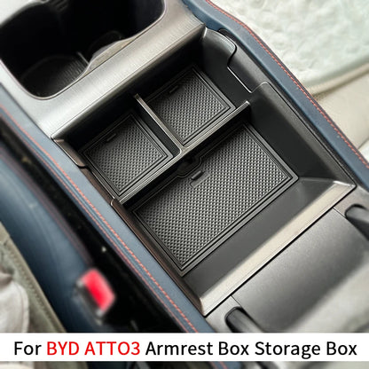 For BYD Atto3 Atto 3 2022 2023 2024 EV Yuan Plus Interior Accessories ABS Car Center Console Armrest Box Storage Tray Holder