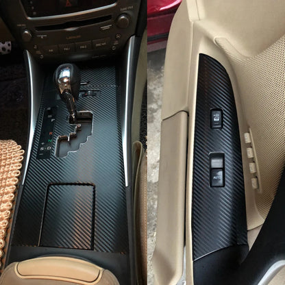 For Lexus IS250 IS300 2006-2012 Interior Central Control Panel Door Handle Carbon Fiber Stickers Decals Car styling Accessorie