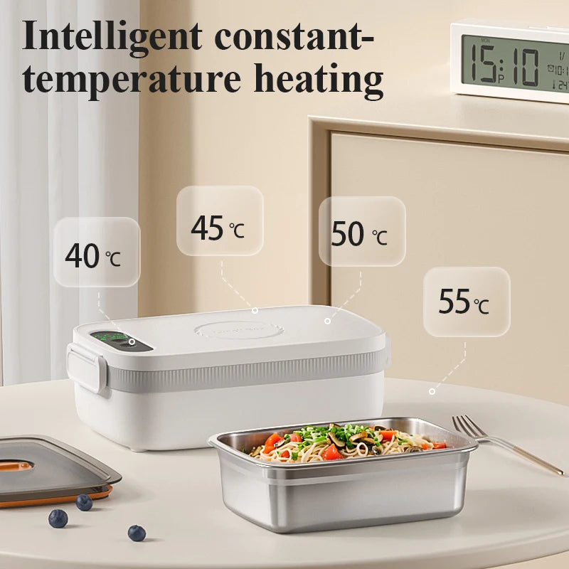Compact Rechargeable Electric Lunch Box 14000mAh Food Warmer for Dormitory Camping Travel Outdoor 1000ML Food Container