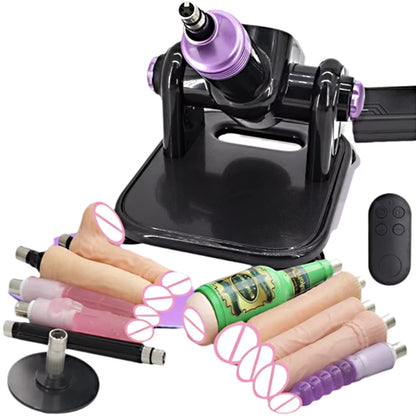 60W Automatic Sex Machine with Big Black Dildo for Women Love Machine Masturbation Pumping Gun for Couple Men Sex Toys