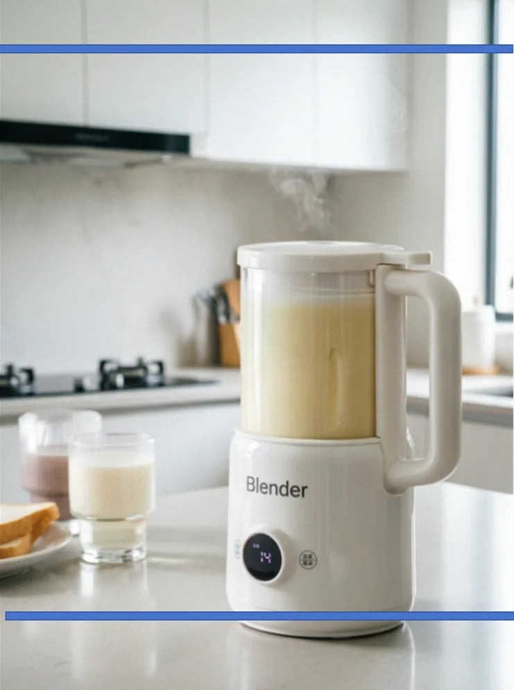 OLAYKS 220V Quiet Automatic Soymilk Maker & Blender - Compact Juice Extractor Machine
