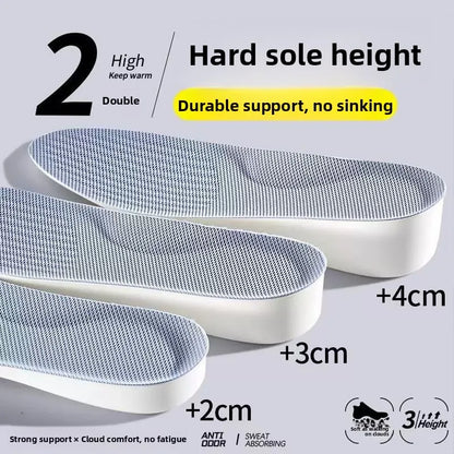 Elevated Insole Shoe Insert Hard Bottom Unisex Invisible 2cm Heightening Pad Comfortable All-Season Footwear Accessory
