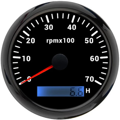 ELING 85mm Auto Marine Tachometer RPM Meter Gauge 3K 4K 6K 7K 8K REV Counter LCD Hourmeter with 7 Backlights 12V 24V