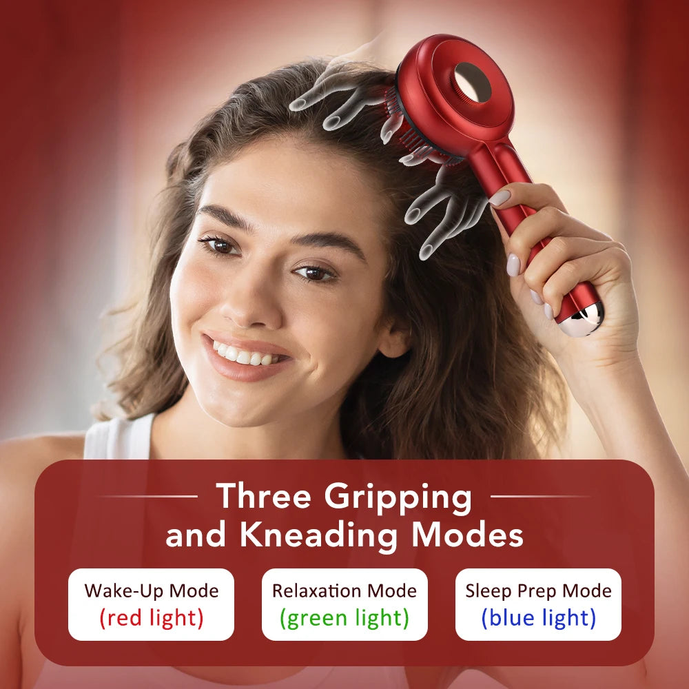 Electric Scalp Massage Brush Red Light Therapy Hair Growth Massage Comb Anti Hair Loss Liquid Oil Applicator Massager Tools
