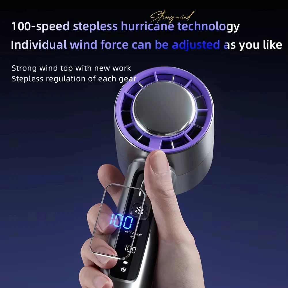 HOMEFISH New Semiconductor Refrigeration High-speed Handheld Electric Fan 4000mAh USB Portable Rechargeable Outdoor Small Fan