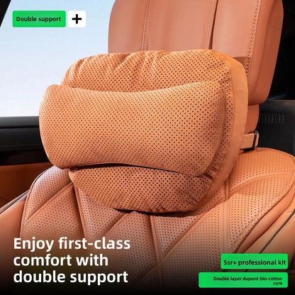 High Quality Universal SUV Car Headrest Cushion Car Seat Neck Pillow High-grade Leather Breathable Lumbar Support Car Pillow