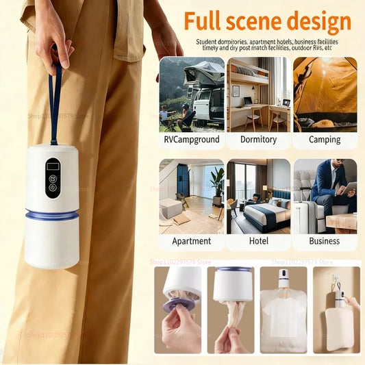 Portable Clothes Dryer Electric Clothing Fast-Drying Machine Compact Foldable Laundry Dryer With Dry Bag For Apartment RVs