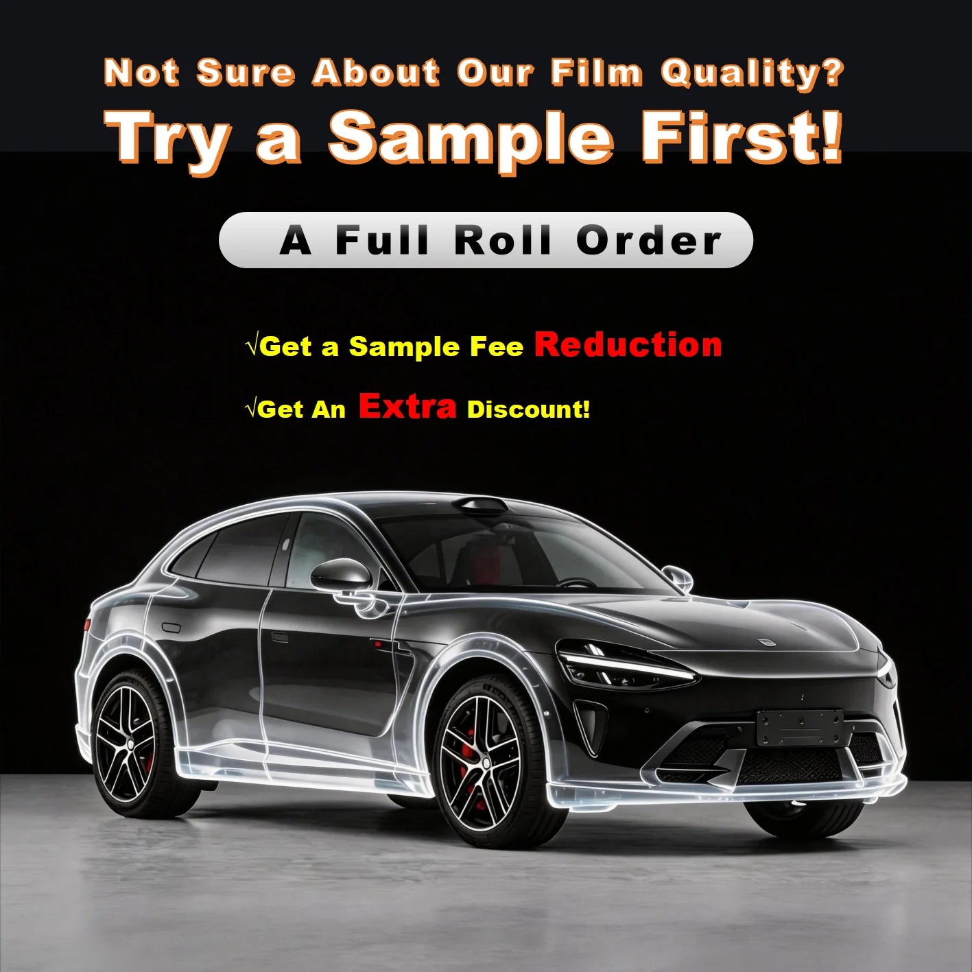 Premium 3 Pieces A5 Sample-Self Healing TPU Car Wrap Film - Anti Scratch Paint Protective Vinyl PPF Clear Car Body Sticker Cover