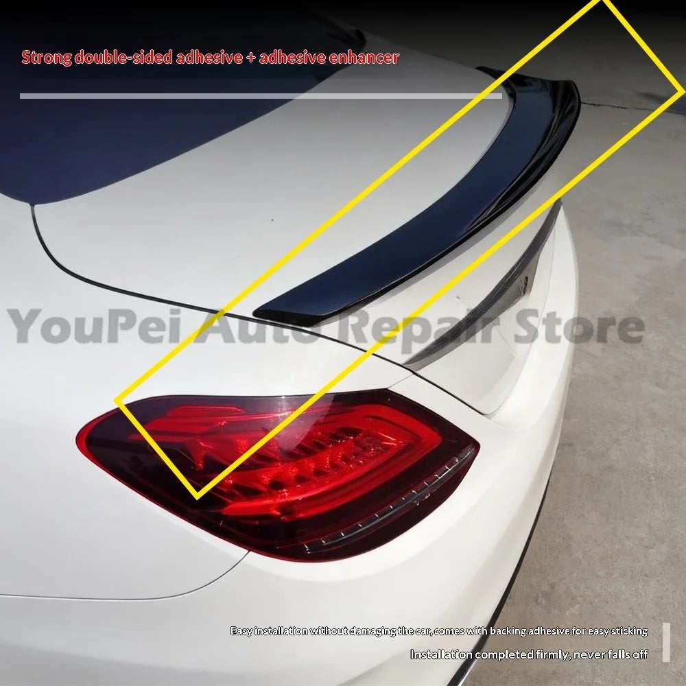 \PSM Rear Spoiler For Mercedes C-Class W205 Coupe, Perfect Curve Fit, Strong 3M Adhesive, No Paint Damage, Stylish & Stable