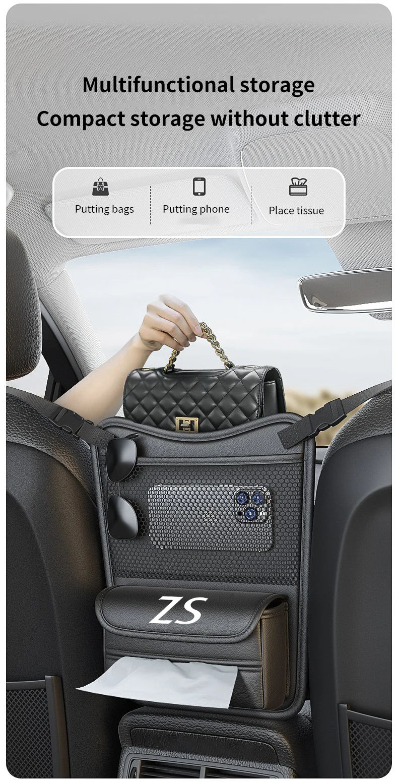 Car Organizer For MG ZS Seat Storage Box Car Hanging Storage Bag Tissue Box Car Stowing Tidying Storage Pocket