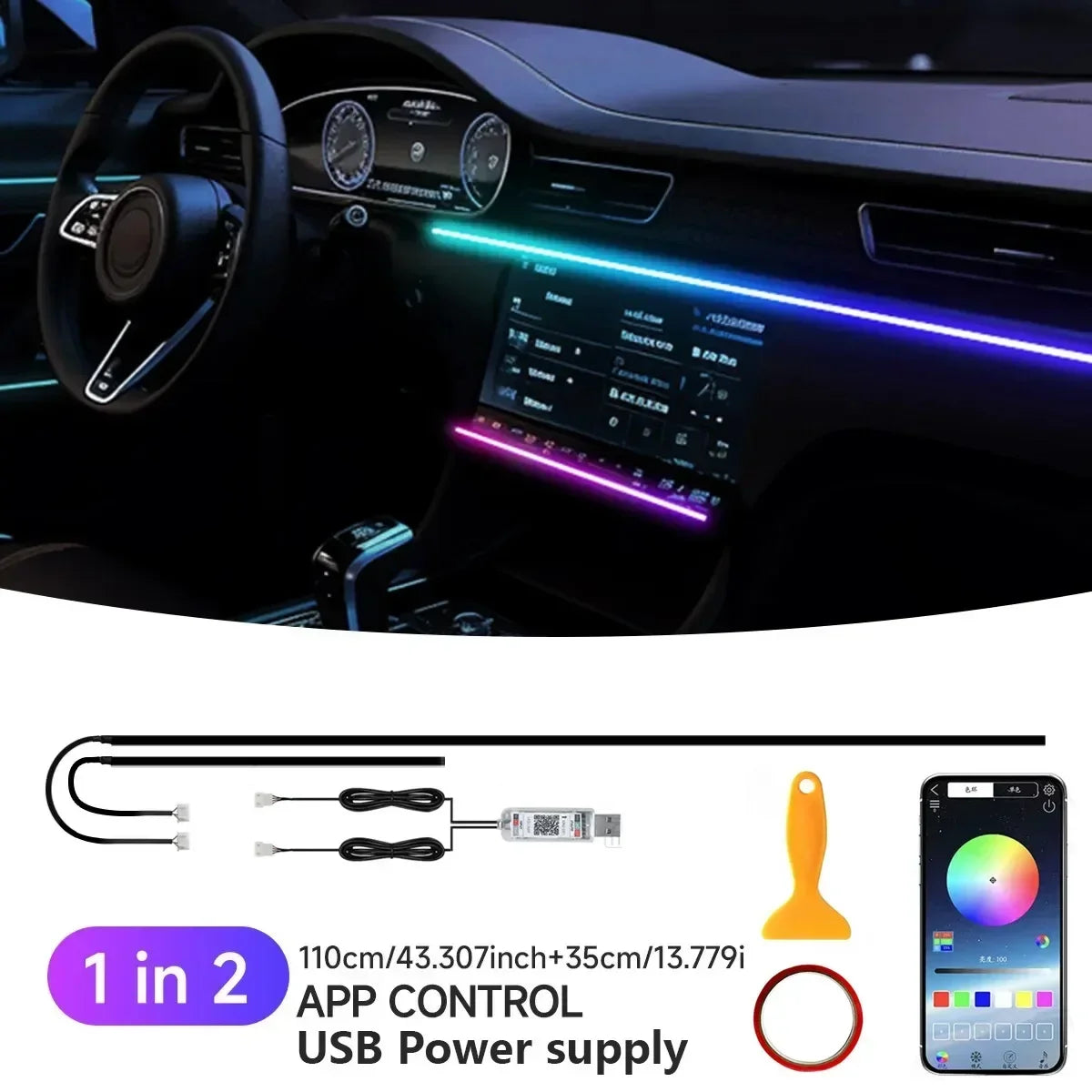 RGB 22in1 Car Interior Acrylic Car Ambient Lights For Volkswagen Golf 6 7 5 4 3 2 8 MK4 MK6 MK7 MK5 MK3 MK2 MK8 Car Accessories
