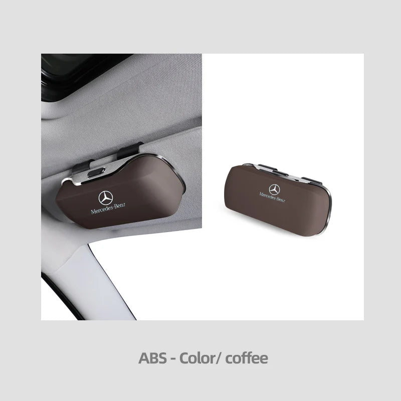 Car Emblem Sun Visor Glasses Case Sunglasses Storage Gift Box For Mercedes Benz AMG GLC W203 W206 W220 W205 W211 W212 W201 W210