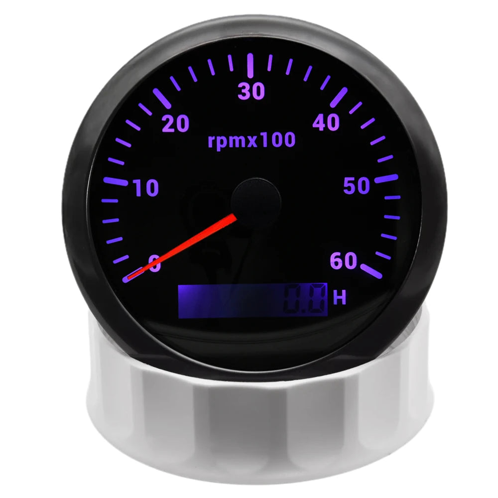 AD 85MM Tachometer with LCD Hour Meter For Marine Boat Car RPM Gauge 0-3000 4000 8000 RPM Meter Tach Sensor 7Colors Backlight