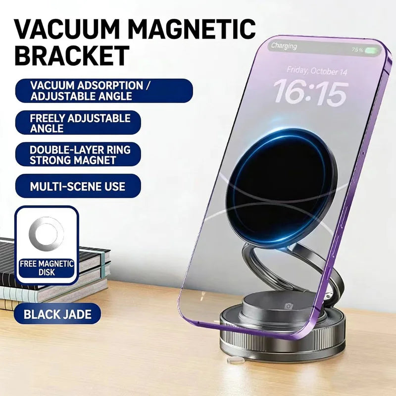 Magnetic Car Phone Holder 360° Rotatable Foldable & Adjustable Magnetic Auto Mount ,Suction Cup Phone Holder for Car/Mirror