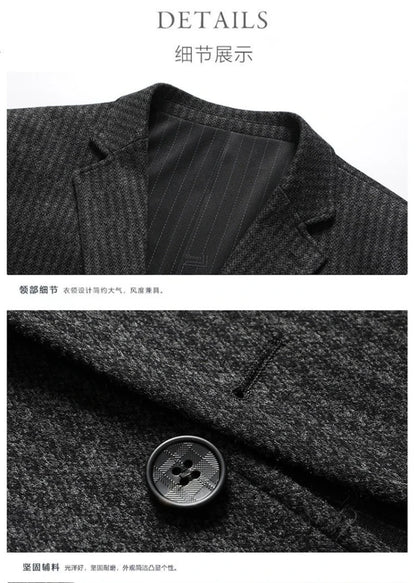 New Style Blazer Men's Fashion Korean Version Business Wedding Gentleman Wool Versatile Host Slimming Casual Banquet Blazer
