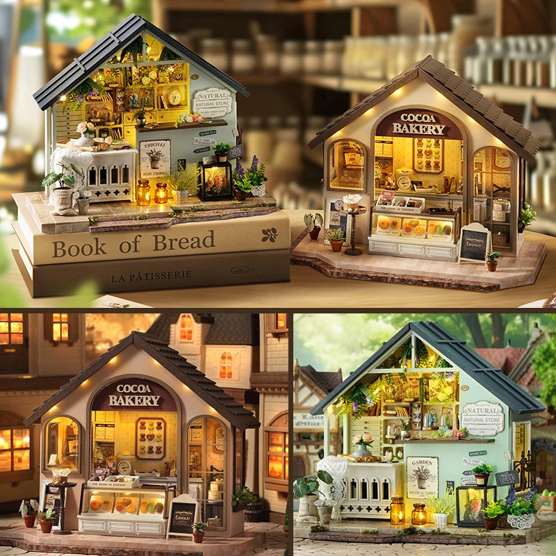 3D Puzzle Doll House Assembly Building Model Kit DIY Mini Wooden DollHouse Making Room Toys Home Bedroom With Furniture Gifts