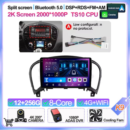 For Nissan Juke Yf15 2010 2011 2012 2013 2014 Carplay Auto 5g+wifi Gps Car Radio Navigation Multimedia Video Player Stereo Bt